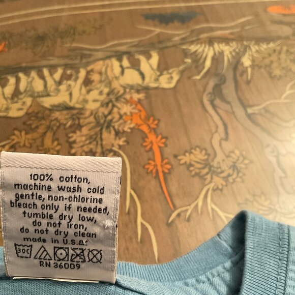 Vintage Calvin Klein Black Denim Graphic Tee (Crop Top) - Size L blue and silver - Picture 5 of 5